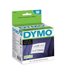 DYMO LW tiquettes nominatives autocollantes pour imprimantes d'tiquettes LabelWriter Blanc 2-1/4'' x 4'' 1 rouleau de 250 (1760756)