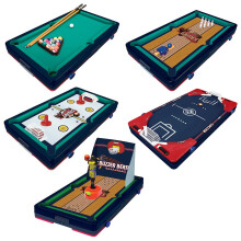Set di Giochi Sportivi Franklin Sports da Tavolo - Centro Sportivo 5-in-1 - Calcio, Basket, Hockey, Bowling + Biliardo