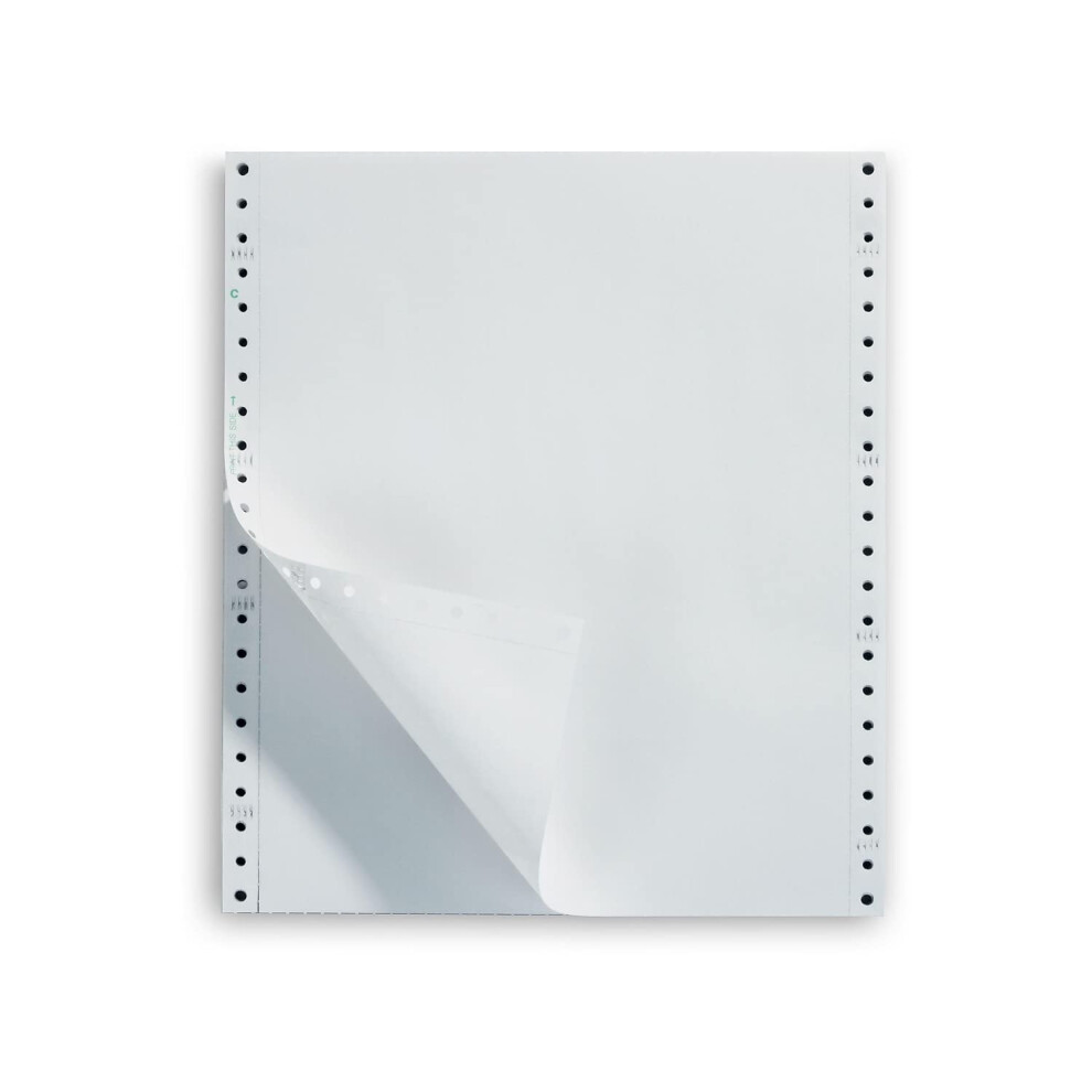 Staples Computer Paper  9 1/2"" x 11""  Perforated  Blank White  15lb