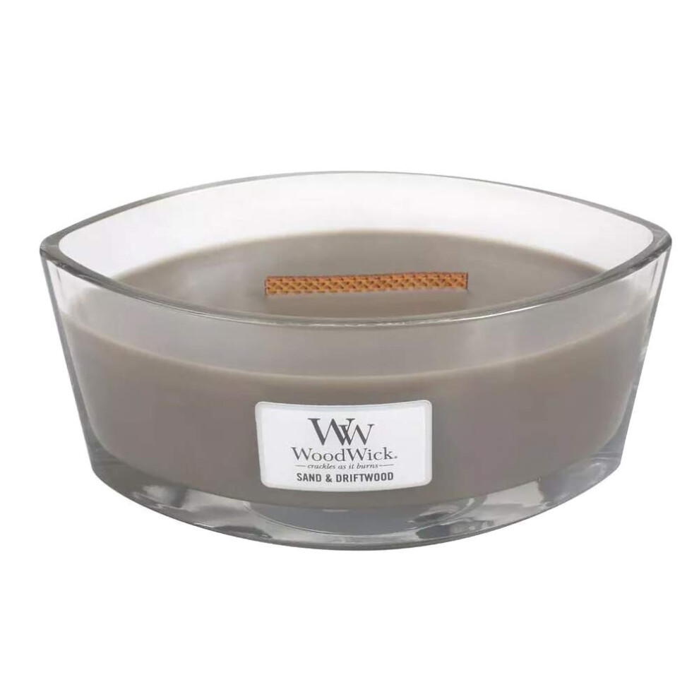 WoodWick Ellipse Scented Candle  Sand & Driftwood  16oz | Up to 50 Hou