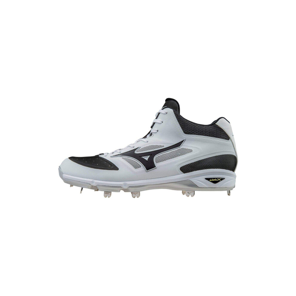 Mizuno Men's Dominant IC MID Baseball Shoe  White/Black  15 D US