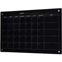 Set di lavagnette magnetiche cancellabili a secco in vetro audiovisivo (calendario 3' x 2' nero) da parete - Agenda mensile