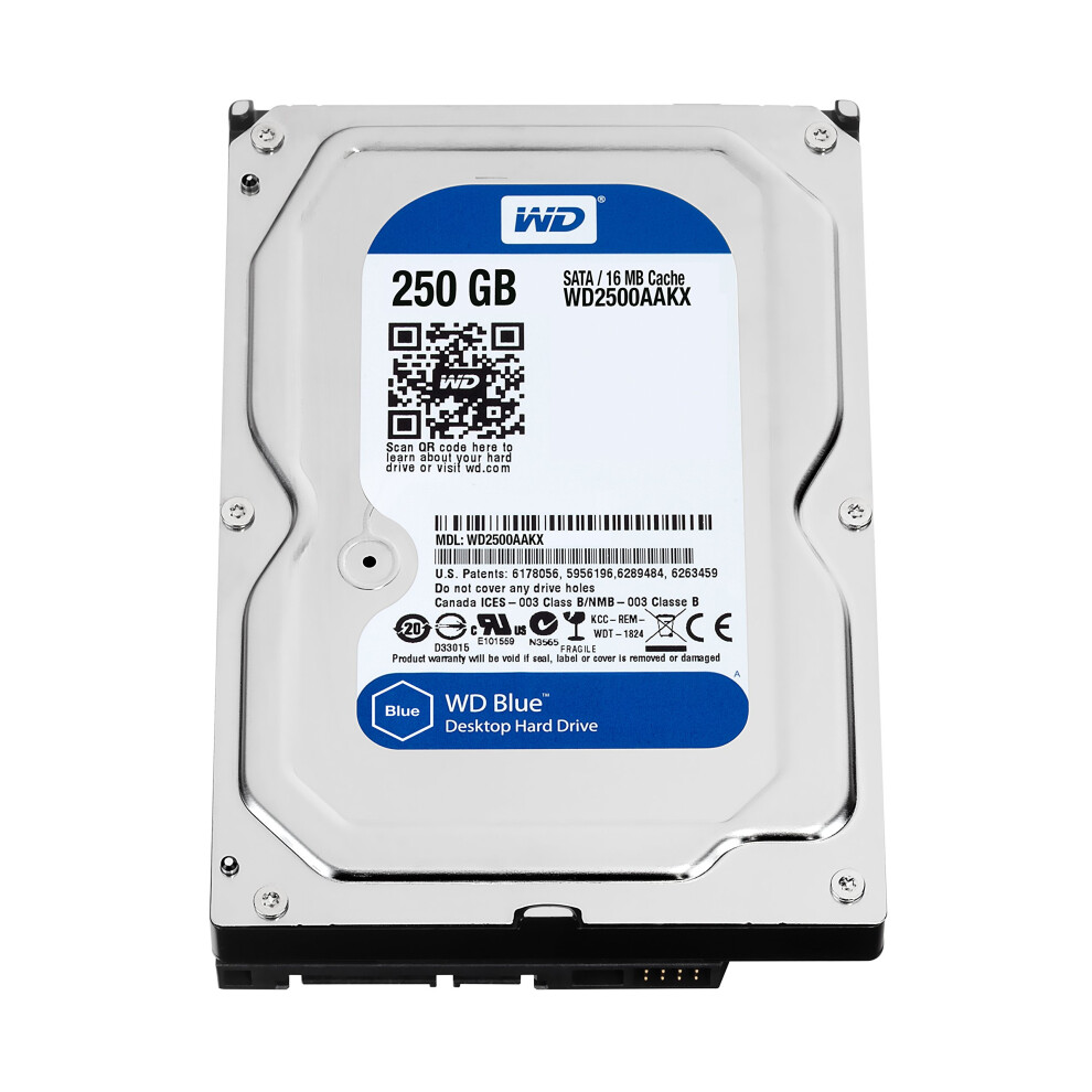 WD Blue 250GB Everyday PC Desktop Hard Drive: 3.5 Inch  SATA 6 Gb/s  7