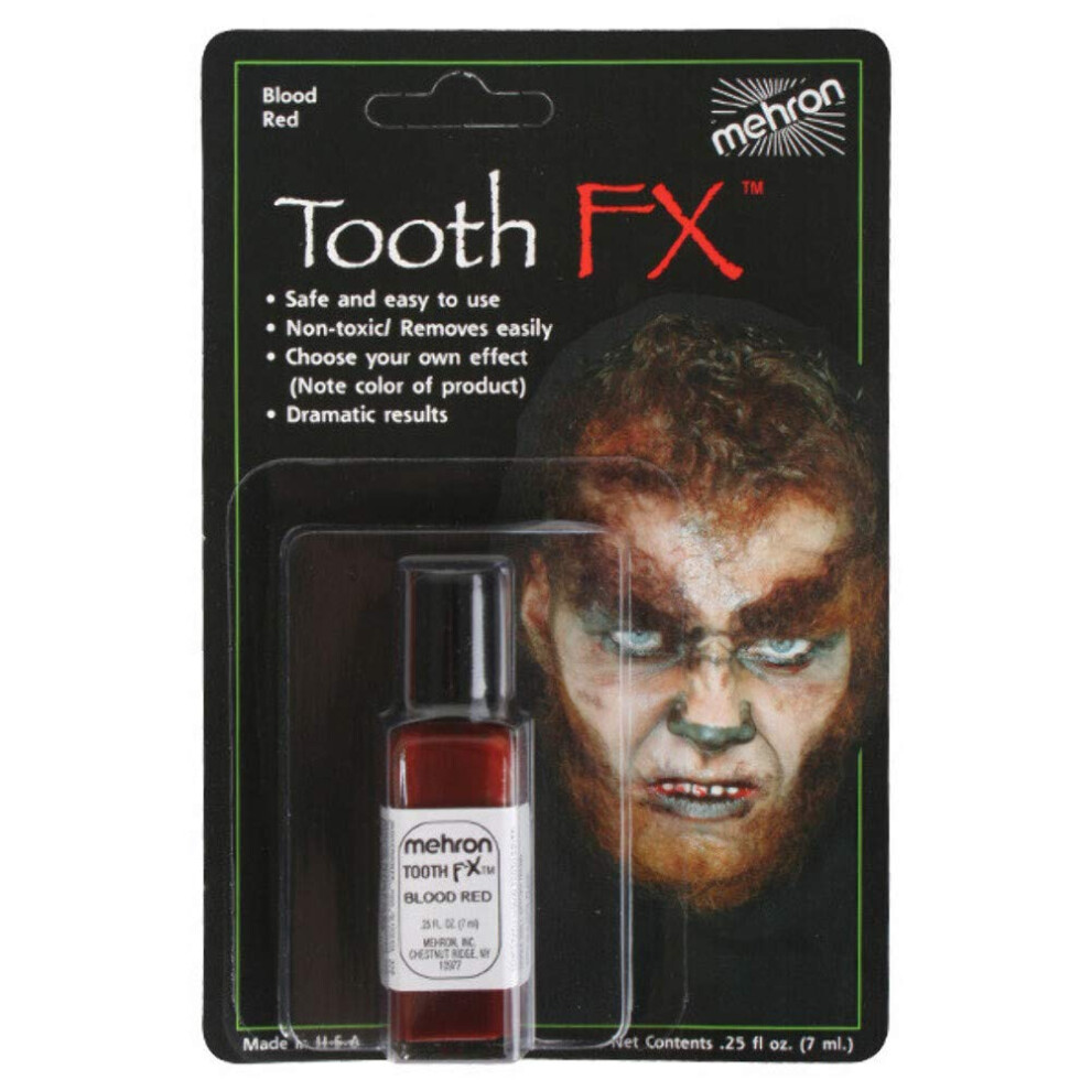 Mehron Makeup Tooth FX with Brush (.25 ounce) (Blood Red)