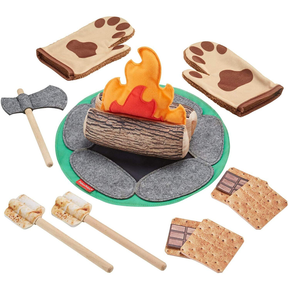 Fisher-Price Preschool Pretend Play Smore Fun Campfire 18-Piece Campin