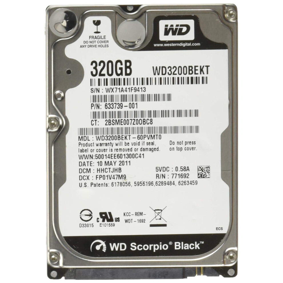 WD Black 320 GB Mobile Hard Drive  2.5 Inch  7200 RPM  SATA II  16 MB