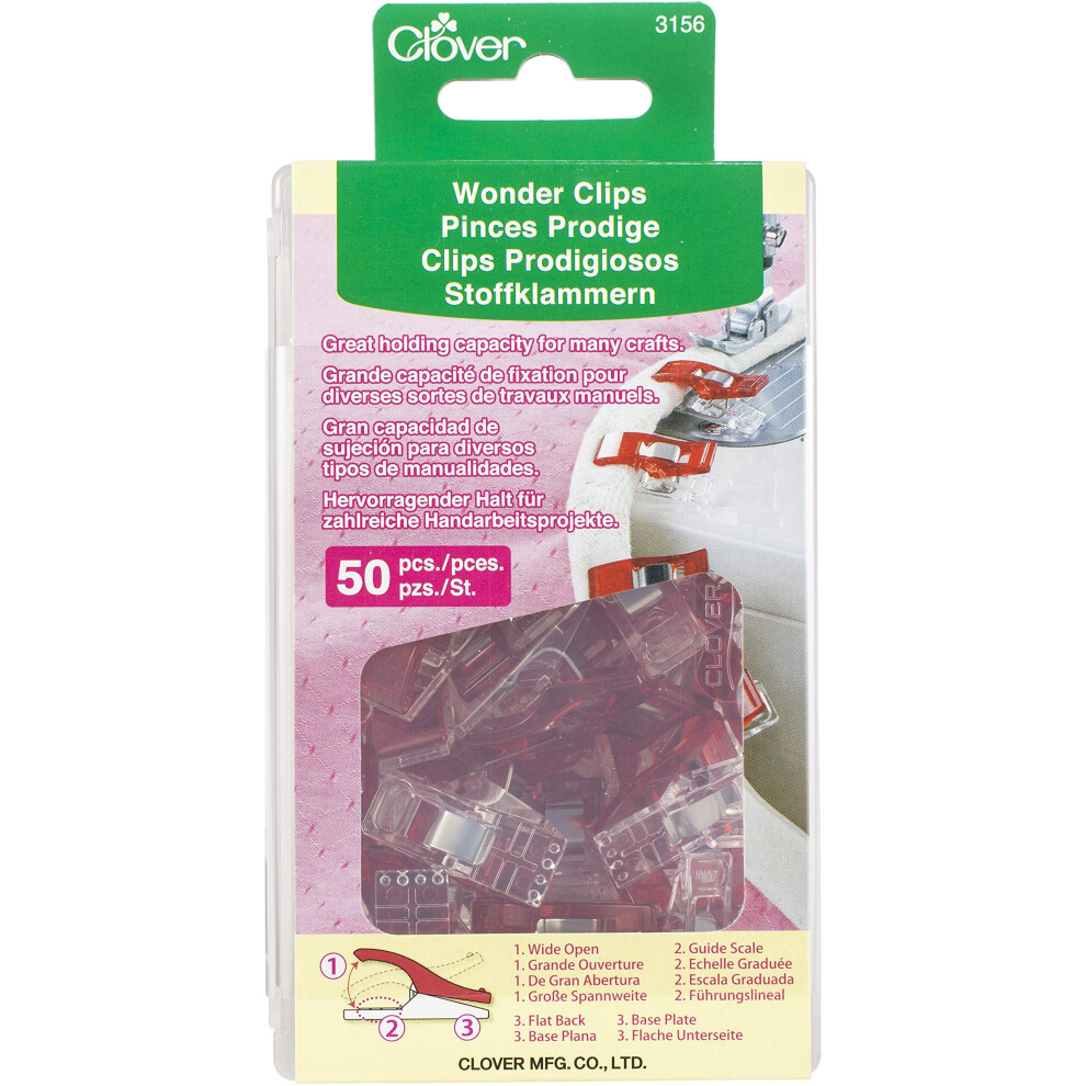 Clover Wonder Clips Pkg of 50  Red