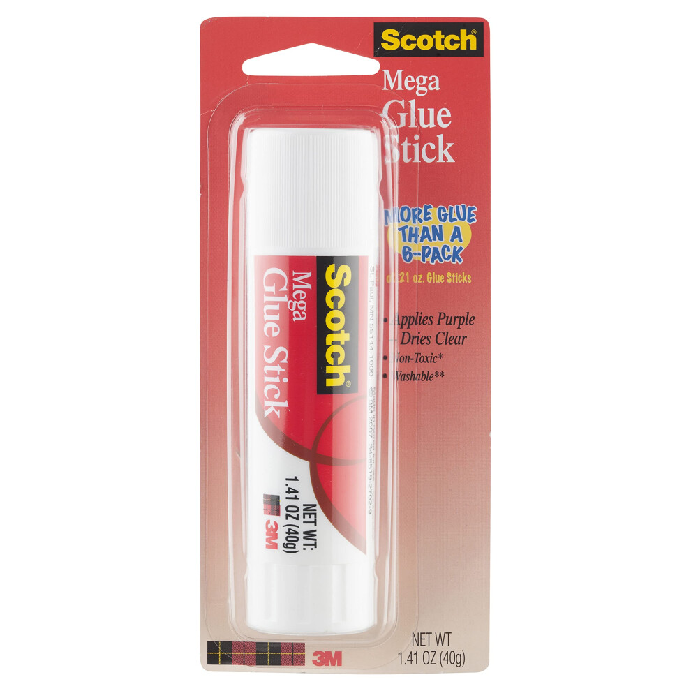 Scotch Mega Purple Glue Stick  1.4 oz  Acid Free and Non-Toxic (6108-M