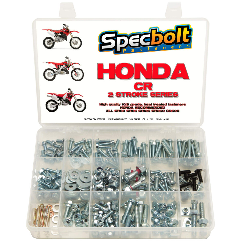 250pc Specbolt Honda CR Two Stroke Bolt Kit for Maintenance & Restorat