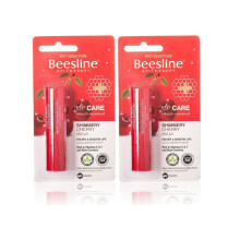 Beesline Lip Care Shimmery Cherry For Dry & Sensitive Lips Balm 4g Pack Of 2 |Rich in Vitamins E & F |Hydrating & Nourishing |Paraben & Dye Free