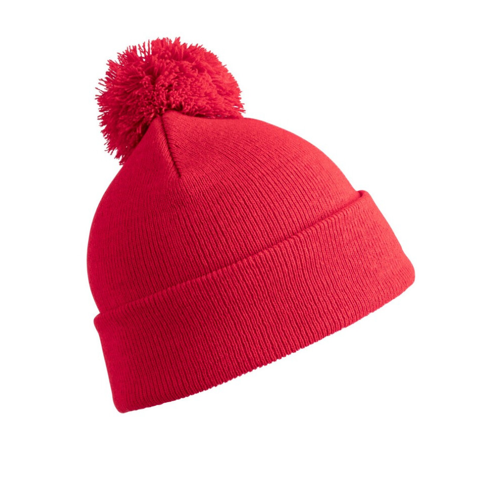 (One Size, Red) Result Womens/Ladies Winter Essentials Pom Pom Beanie