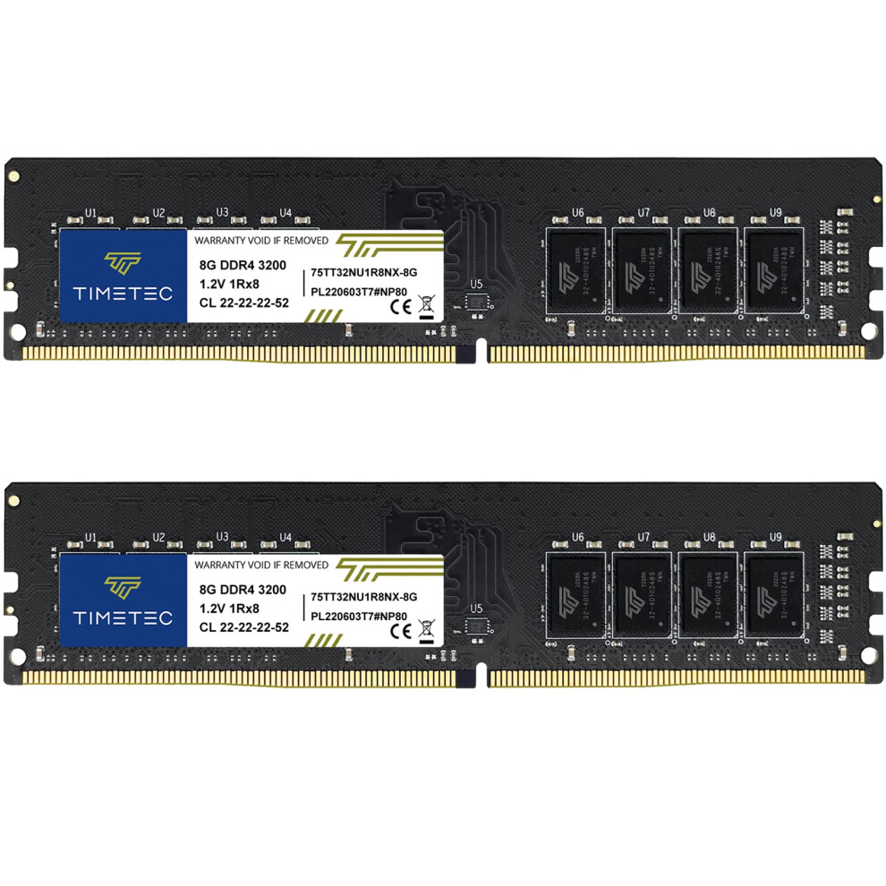 Timetec 16Gb Kit(2X8gb) Ddr4 3200Mhz (Or 2933Mhz Or 2666Mhz) Pc4-25600 765441338814