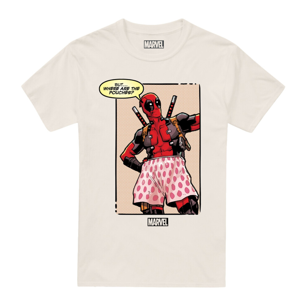 (M, Natural) Deadpool Mens Pouches T-Shirt