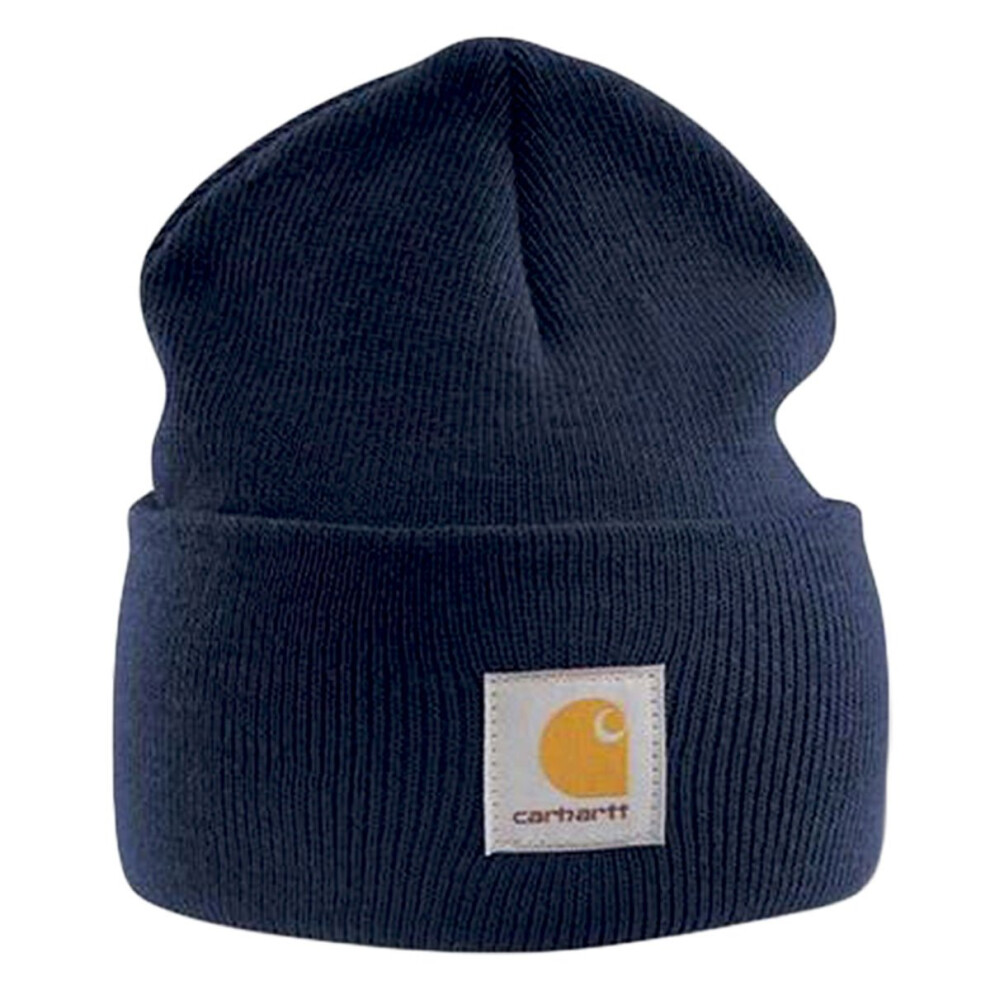 Carhartt -mens Acrylic Watch Cap - Navy Branded Beanie Ski Hat