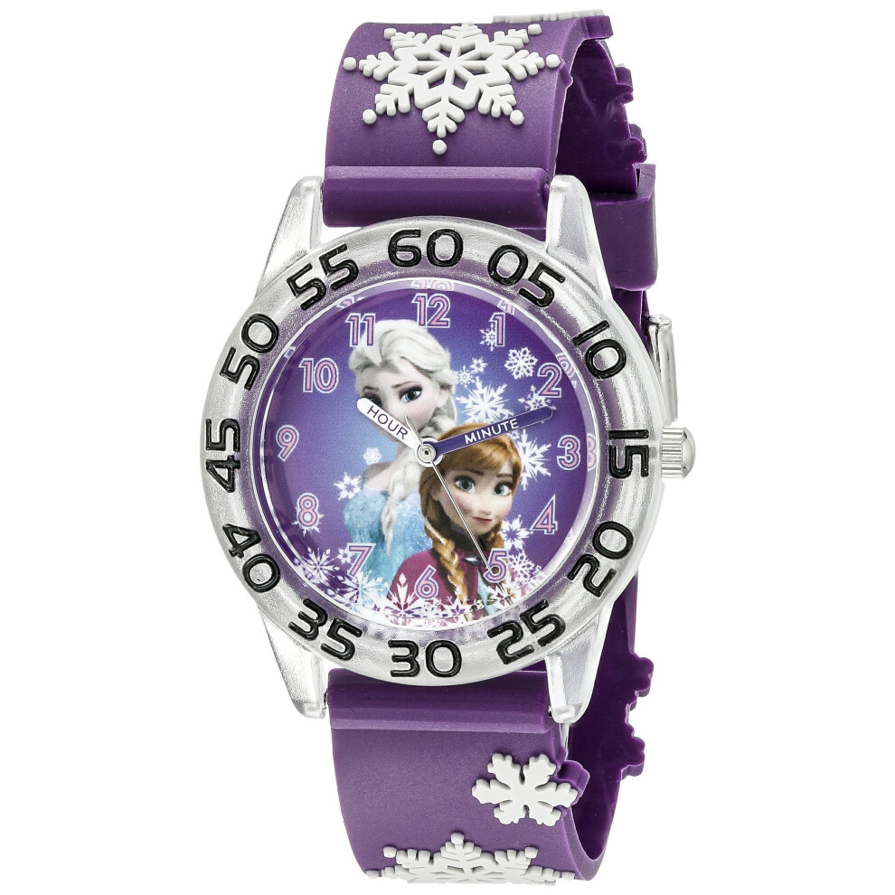 Disney Frozen Kids' Plastic Time Teacher Analog Quartz 3D Strap Watch