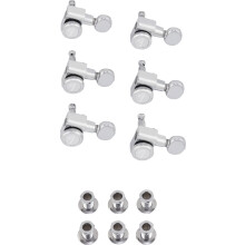 Fender Deluxe Locking Staggered Guitar Tuners Vintage Buttons Chrome