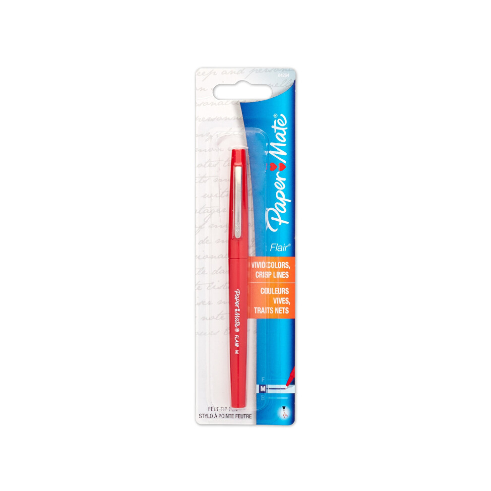 Paper Mate Flair Porous-Point Felt Tip Pen  Medium Tip  Single  Red (8