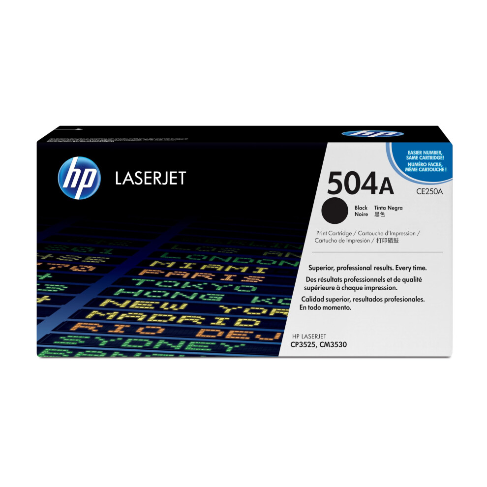 HP 504A Black Toner Cartridge | Works with HP Color LaserJet CM3530  C