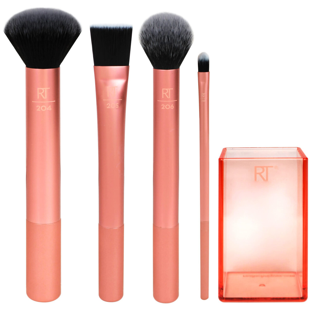 Real Techniques Flawless Base Brush Set With Ultra Plush Custom Cut Sy