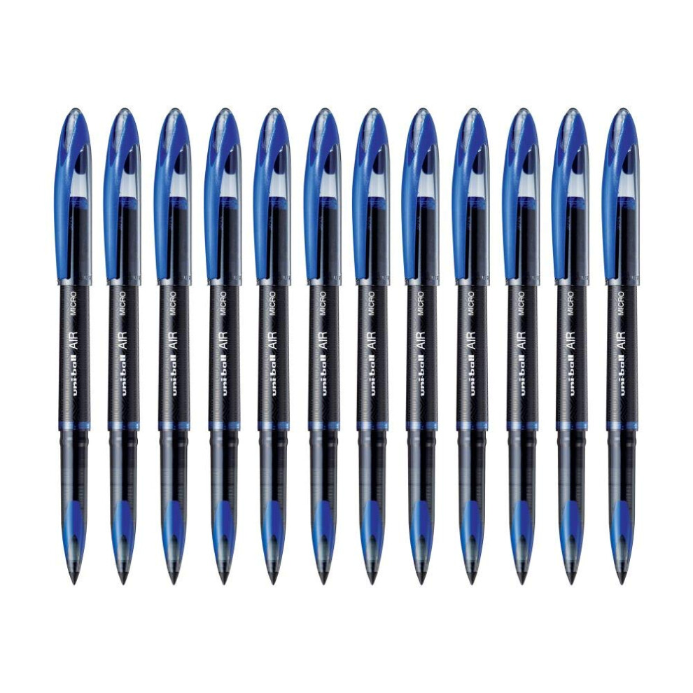 Uni-Ball AIR Micro - 0.5mm Fine Rollerball - Box of 12- Blue - UBA-188