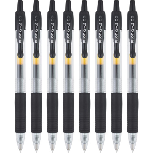 Pilot Pilot, Stylos Gel G2 Premium, Pointe Extra Fine 0.5 mm, Pack de 8, Noir