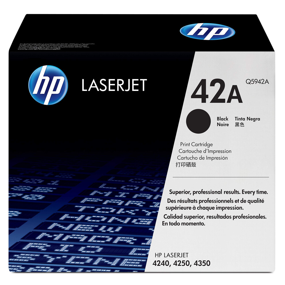 HP 42A Black Toner Cartridge | Works with HP LaserJet 4240  4250  4350