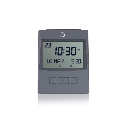 ALFAJR Azan Clock CS-13 Table Clock  Automatic Athan Prayer Alarm Grey
