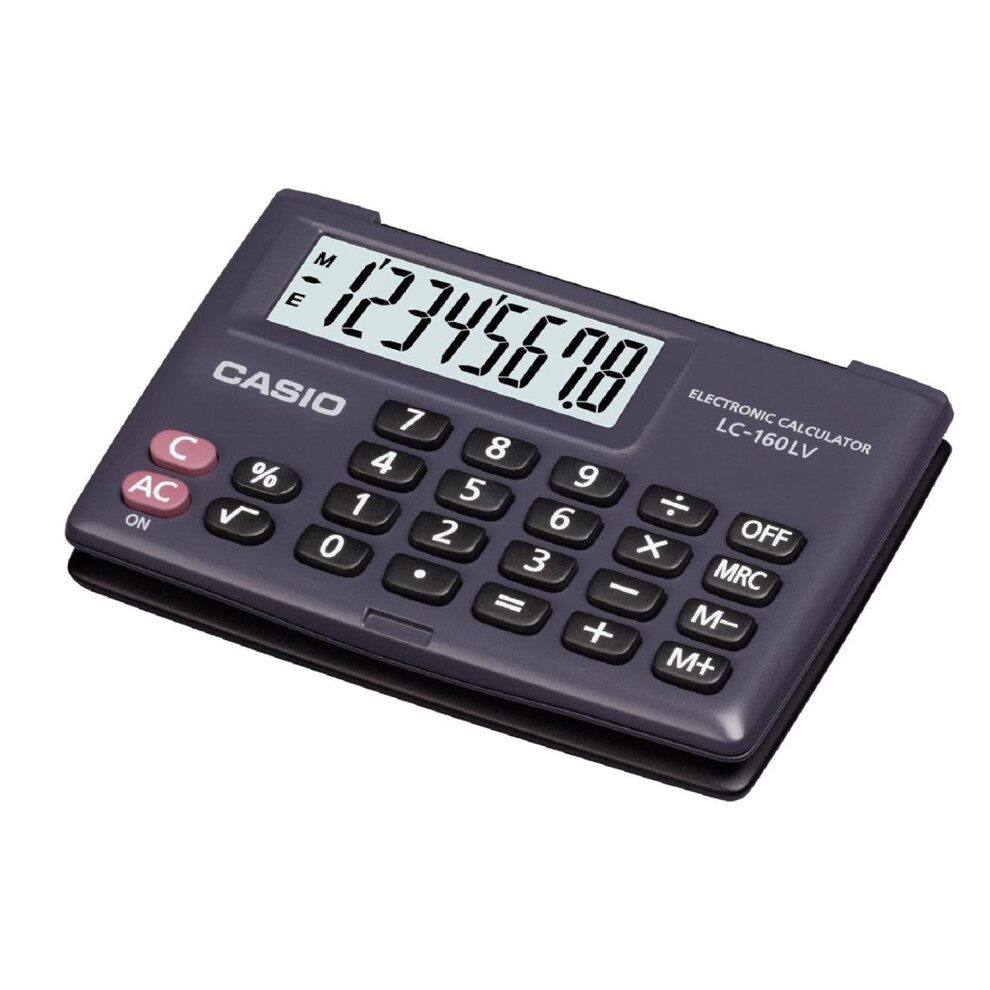 Casio Lc-160lv-bk-w Portable Type Calculator with 8-digit Extra Big Di