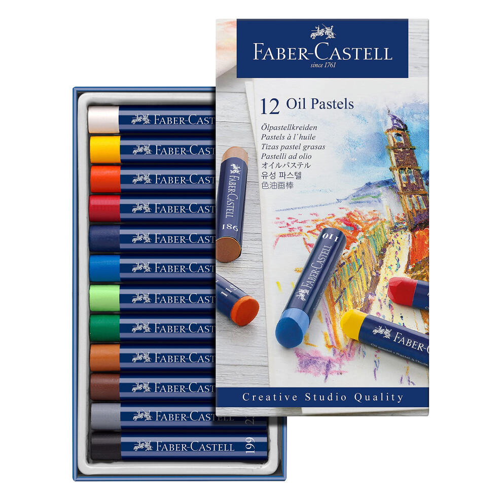 Faber-Castell Creative Studio Oil Pastel Crayons - 12 Vibrant Colors