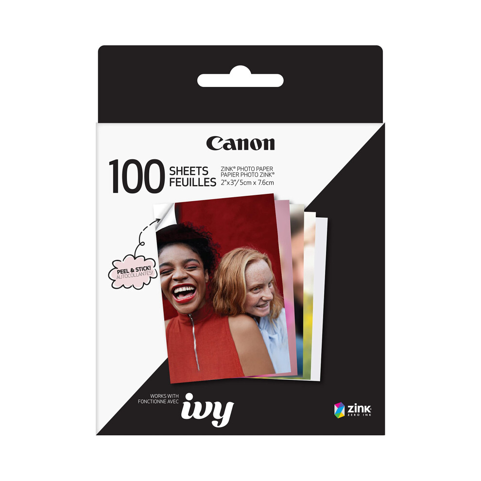 Canon ZINK Sticky Back Photo Paper Pack (100 Sheets)  Compatible to Mi