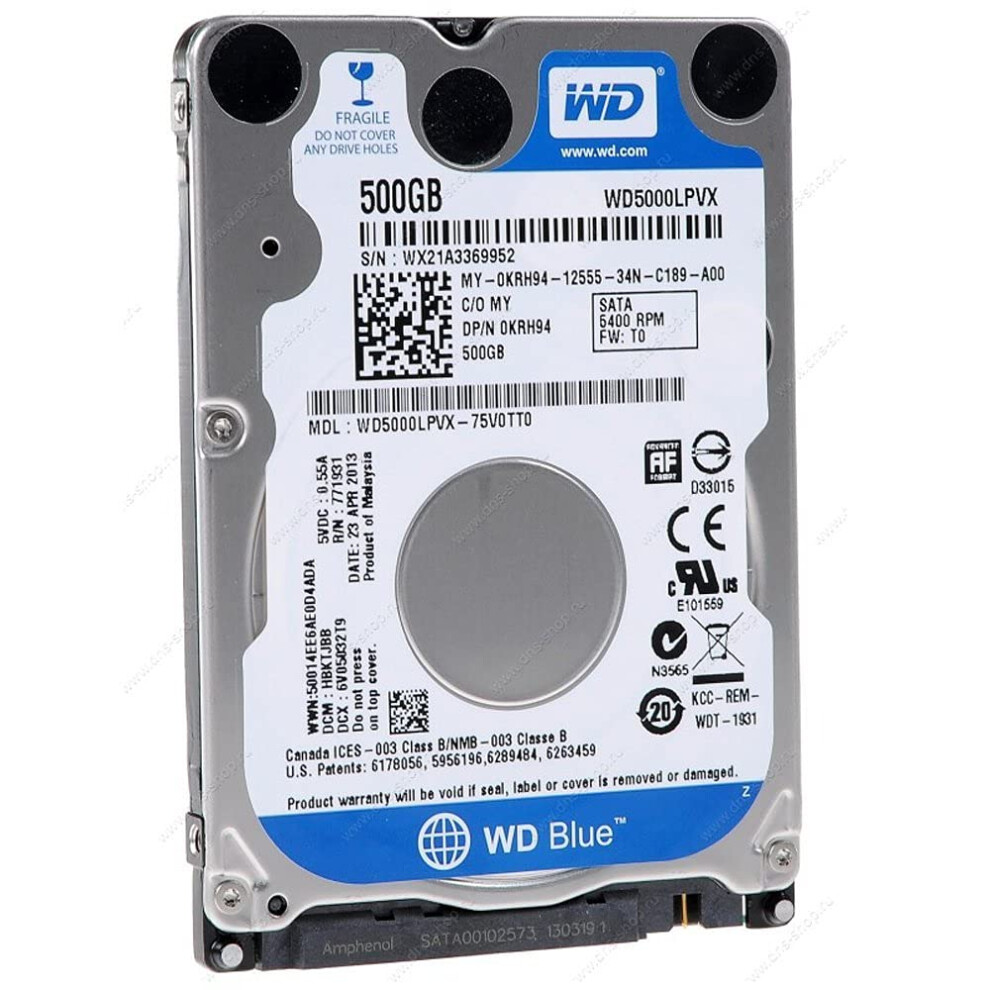 Western Digital Dell WD5000LPVX Blue 7mm 500GB SATA 6Gbp/s 2.5"" Lapto