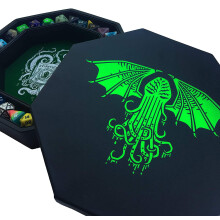 Fantasydice-Cthulhu Tome-Grön - Tärningsbricka - 8" Oktagon med Lock och Tärningsområde