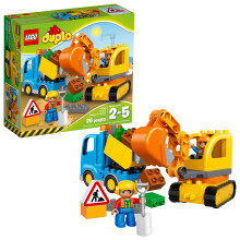 LEGO DUPLO Town Vrachtwagen & Graafmachine 10812 Speelgoed voor Kinderen met Bouwfiguren (26 Stukken)