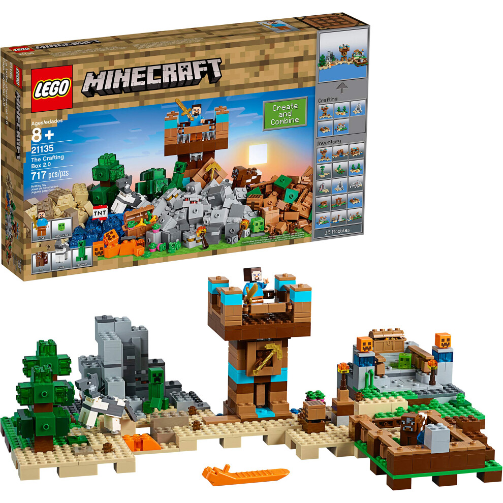 LEGO Minecraft The Crafting Box 2.0 21135 Building Kit (717 Pieces) (D