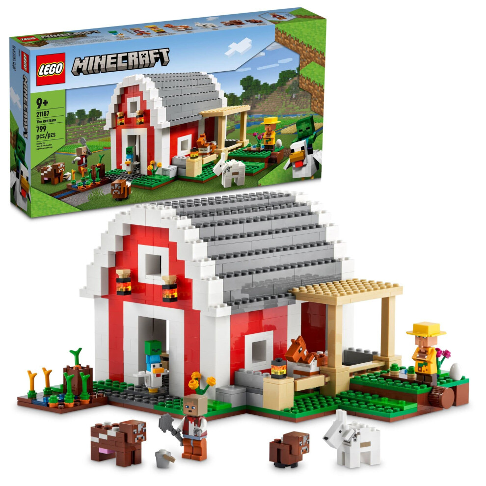 LEGO Minecraft The Red Barn 21187 Building Toy Set for Kids  Girls  an