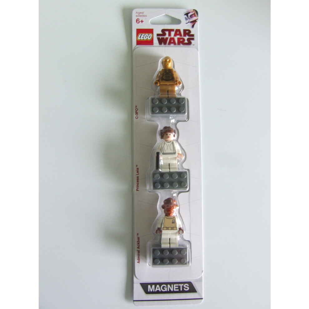 LEGO Star Wars Magnet Set C-3PO  Princess Leia  Admiral Ackbar