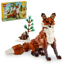 LEGO Creator 3 in 1 Forest Animals: Red Fox Toy  Transforms to Owl Toy Figure or to Squirrel Toy  Woodland Figures Set  Play and Display Gift Ide