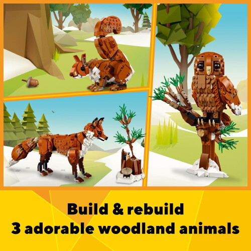 LEGO LEGO Creator 3 in 1 Waldtiere: Rotfuchs, Eule oder Eichhörnchen, Spielset für Kinder ab 9 Jahren 1