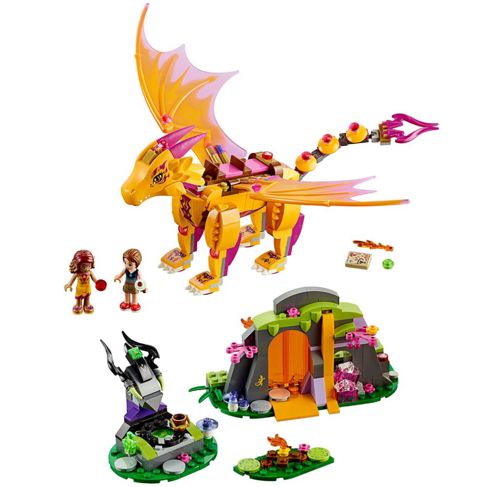 LEGO Elves Fire Dragon's Lava Cave 41175 Creative Play Toy for 8- to 1