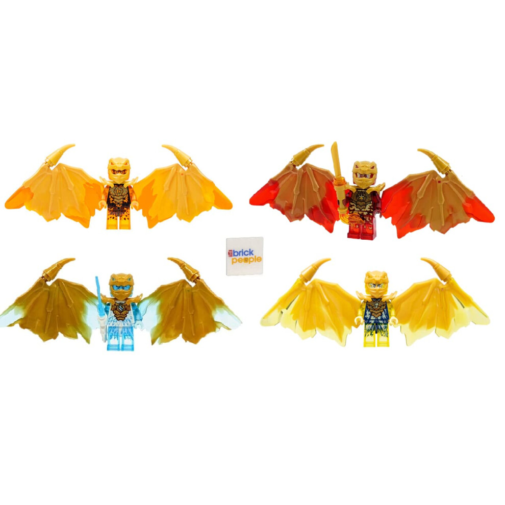 LEGO Ninjago Crystalized Golden Dragon Combo Set: Cole Jay Zane and Ka