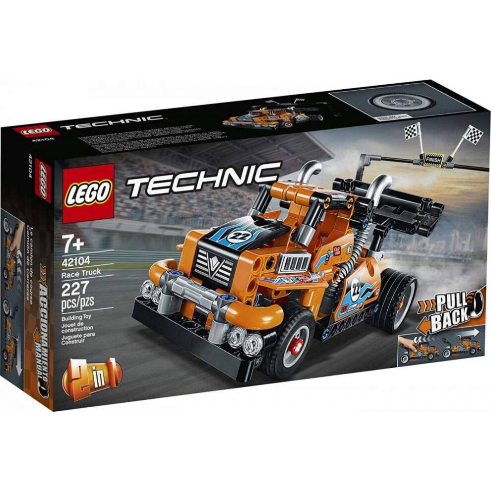 LEGO Technic Race Truck 42104 Pull-Back Model Truck Building Kit  New