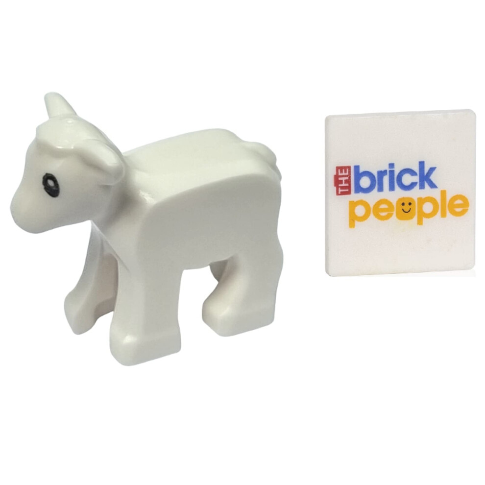 LEGO Animal Accessory: White Lamb with Black Eyes (0.6 inches Tall) Ba