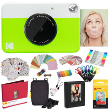 KODAK Printomatic Instant Camera (Green) All-in-Bundle + Zink Paper (2