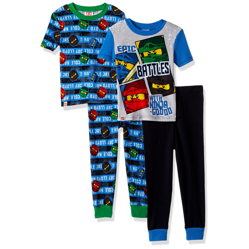 LEGO Ninjago Boys' Big Epic Battle 4Pc Pajama  2Sets Sleeve  Long Pant