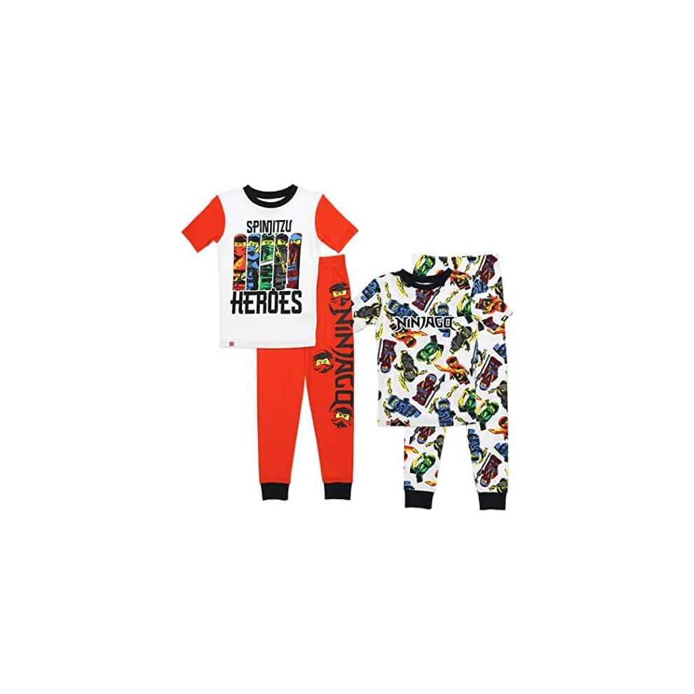 LEGO Boys' Big Ninjago 4-pc Pajama  2 Sets  Sleeve  Long Pant  Heroes