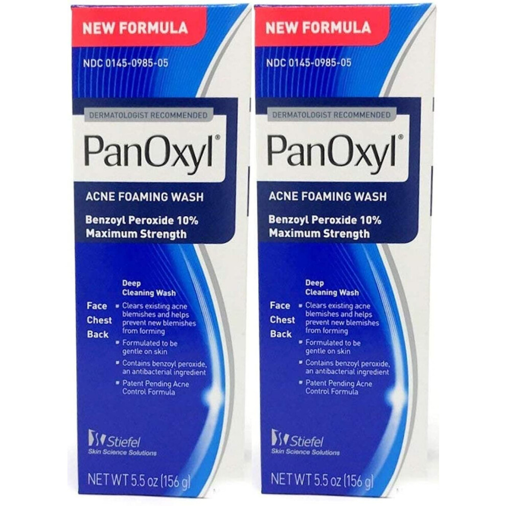 PanOxyl Acne Foaming Wash 10% Benzoyl Peroxide 5.5 oz (156 g) - Pack o