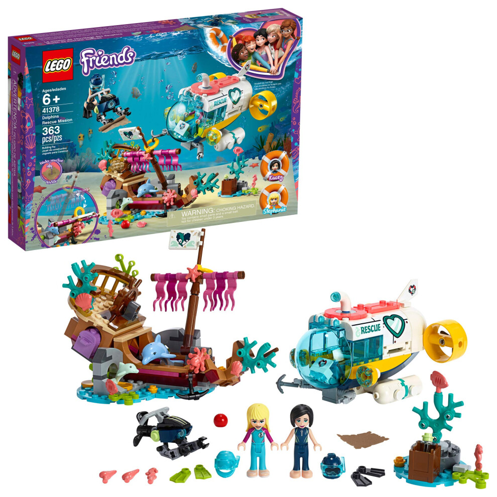 LEGO Friends Dolphins Rescue Mission 41378 Building Kit with Toy Subma