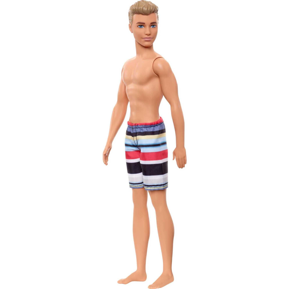 Barbie Ken Beach Doll Wearing Striped Swimsuit  for Kids 3 to 7 Years