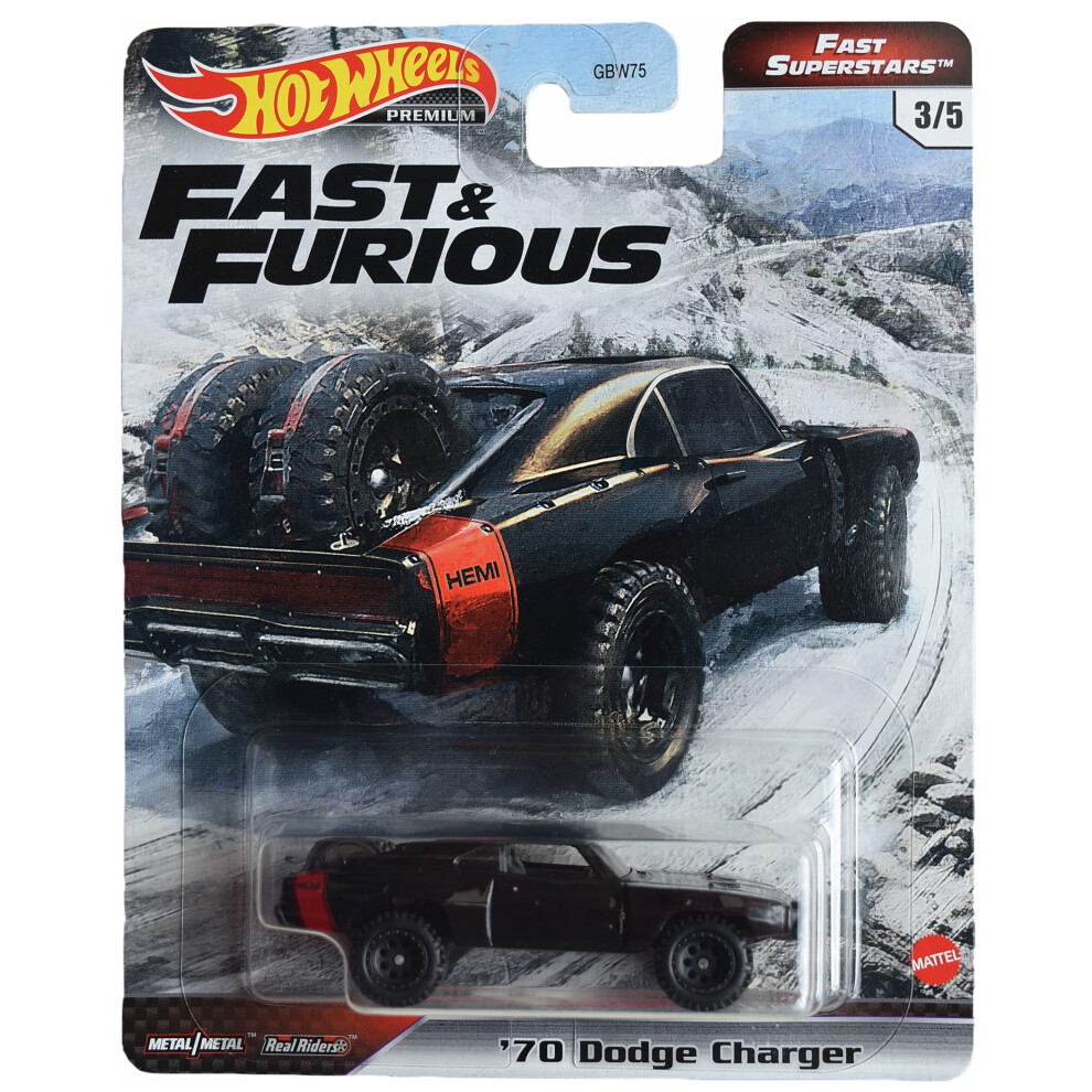 Hot Wheels '70 Dodge Charger  [Black] Fast Superstars 3/5