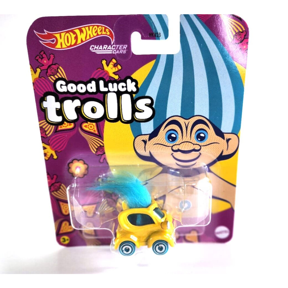 Mattel Hotwheels Character Cars Good Luck Trolls